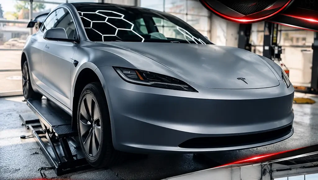 Tesla Model 3 avec PPF mat installé par Avanguard